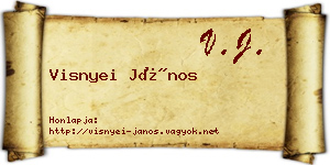 Visnyei János névjegykártya